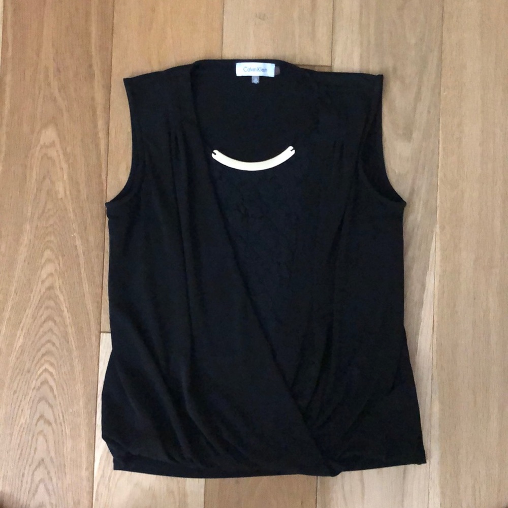 Black Calvin Klein sleeveless blouse